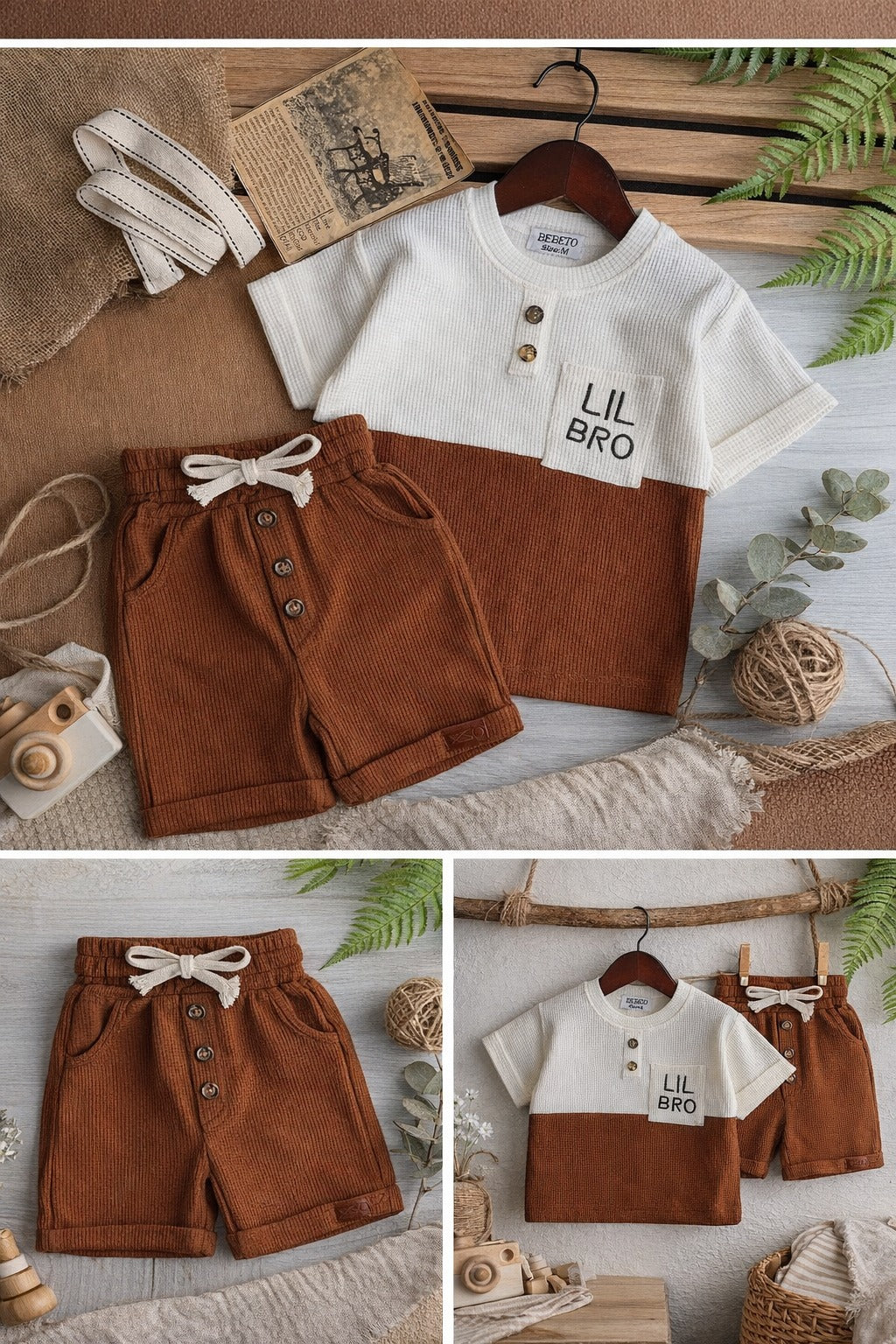 Kids Boys Waffle Cotton Co-Ord Set | Half Sleeve Color Block T-Shirt & Shorts Set | Summer Casual Outfit for Boys