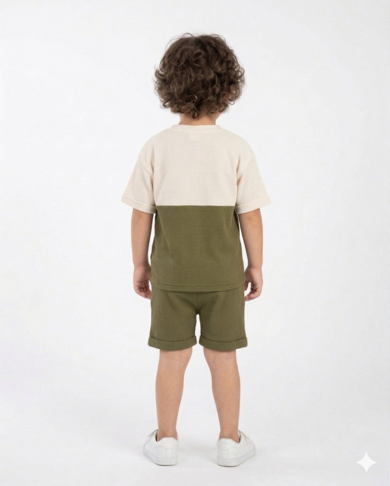 Kids Boys Waffle Cotton Co-Ord Set | Half Sleeve Color Block T-Shirt & Shorts Set | Summer Casual Outfit for Boys